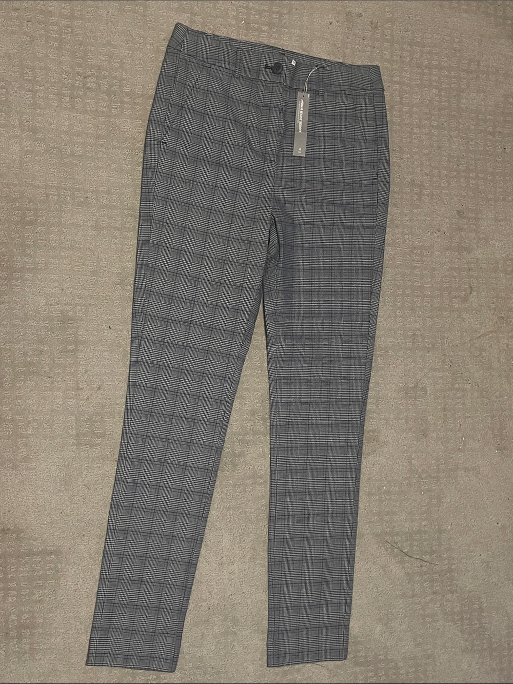 Loft 4 tall NWT high waist skinny Gray Plaid Dress Pants